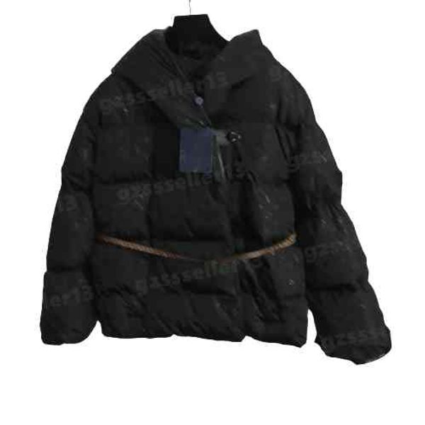 

designer down jackets luxury woman puffer coat l full body logo jacquard hooded cotton-padded jacket fashion brand winter coats women clothi, Black
