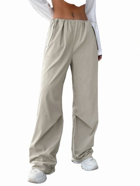 

women's pants & capris drawstring waist wide leg pants v9va#, Black;white