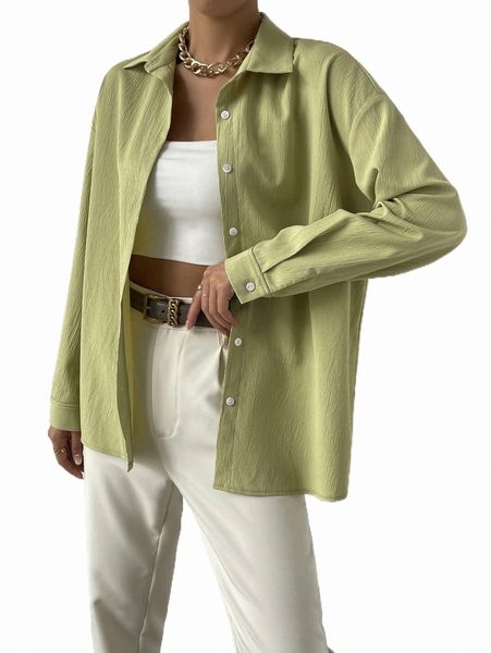 

women's blouses & shirts solid drop shoulder shirt k2yu#, White