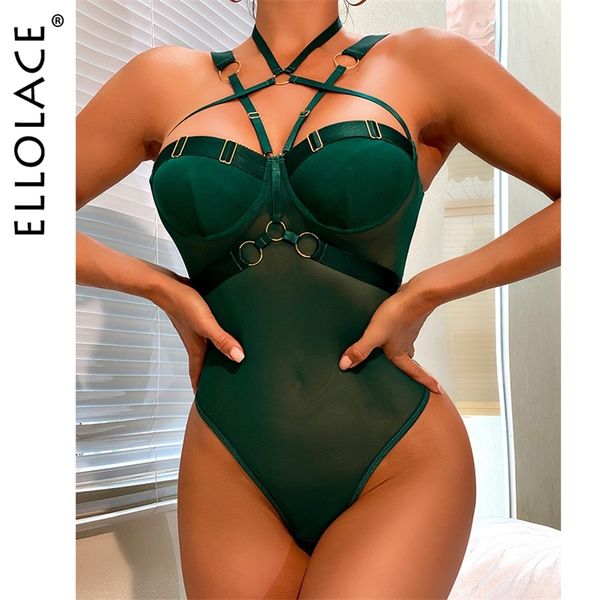 

other panties ellolace sensual lingerie bodysuit halter fitness exotic costumes see through lace backless erotic tights thongs body 220830, Red;black