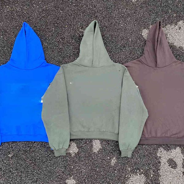 

men's hoodies sweatshirts ye must be born again graffiti foaming letters ins high street fashion brand plush hoodie, Black