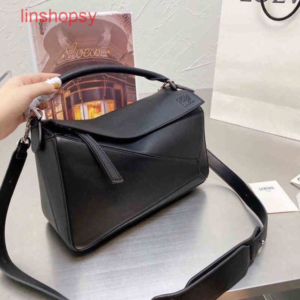 

classic women loewss's handbags geometry bag puzzle stitched ling lattice cow