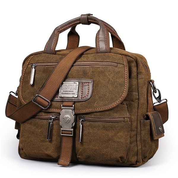 

briefcases ruil retro canvas messenger bags multifunction men shoulder briefcase leisure travel handbag toolkit vintage package mallet 22083