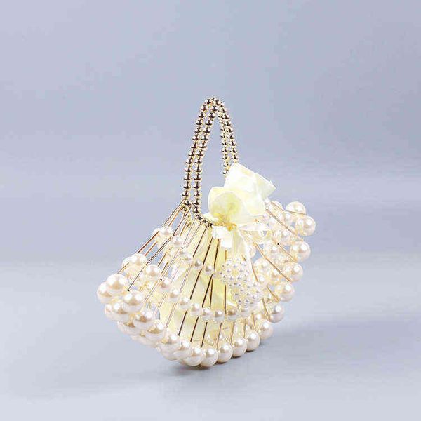 

shoulder bags pearl beaded bag white fairy portable messenger s with female purses and handbags cross body party woman 220512