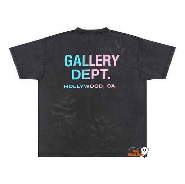 

tee mens t-shirt gallerydepts. 22ss pocket magic letters washed and used loose mens and womens short sleeve tshirt fashion, White;black