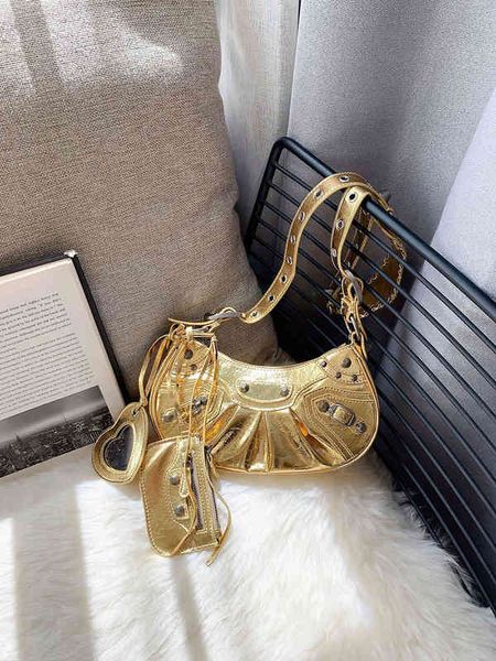 

designer bags baleciga's woman's handbag cagole motorcycle bag female leather three in one underarm b gold crescent high grade lux