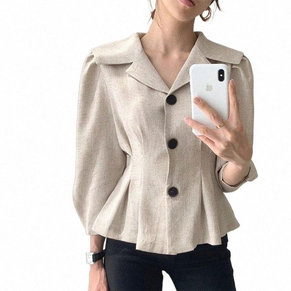 

women's blouses & shirts women's blouses & shirts hzirip korean chic fashion high waist streetwear 2021 office lady slim notched q, White