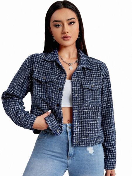 

women's down & parkas plaid print flap pocket overcoat q5do#, Black