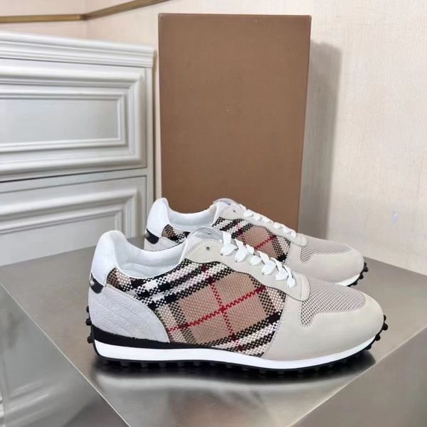 

designer striped vintage shoes house checked suede sneaker men platform casual shoes season shades flats trainers brand us12 outdoor shoe 02, Black