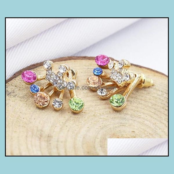 

stud bow earring korean jewelry diamond earrings crown stud colorf in mtiple colors drop delivery 2021 vipjewel dhxzj, Golden;silver