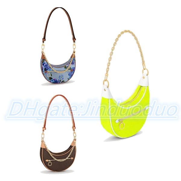 

7a quality luxury loop half moon shoulder bag leather wallet clutch m81098 latest handbag designer women's men two shoulder straps meta