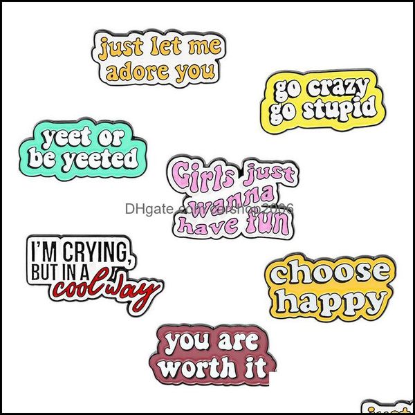 

pins brooches enamel brooches pin for women fashion dress coat shirt demin metal funny brooch pins badges promotion gift letter choo dhxk3, Gray