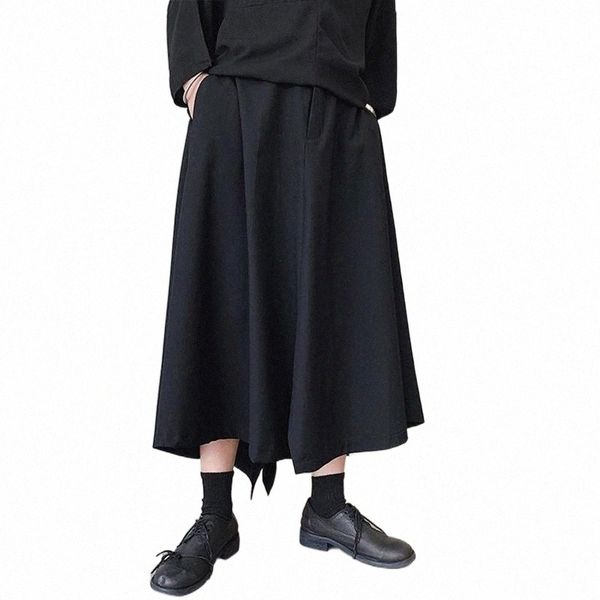 

men's pants men's pants summer black casual large loose irregular design hairdresser fashion high-quality skirt u9a3#