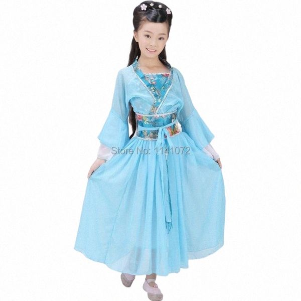 

stage wear grade chiffon fairy clothes chinese ancient han clothing children dancing costumes stage wear f56x#, Black;red
