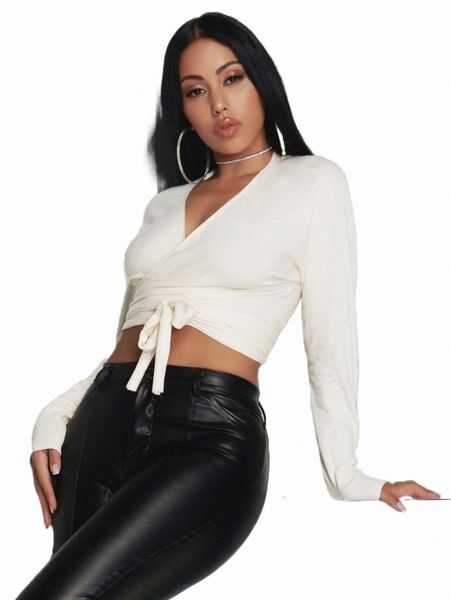 

women's sweaters sxy tie front crop wrap cardigan j4mu#, White;black