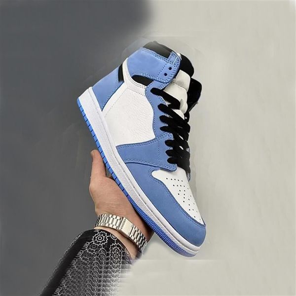 

1 high og university blue childrens shoes 1s unc black white basketball shoes women men student trainers sneakers 555088-134 size eur 2302c