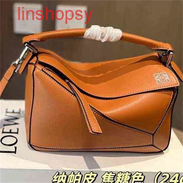 

luxury women loews bags genuine cow leather geometric puzzle handheld messenge