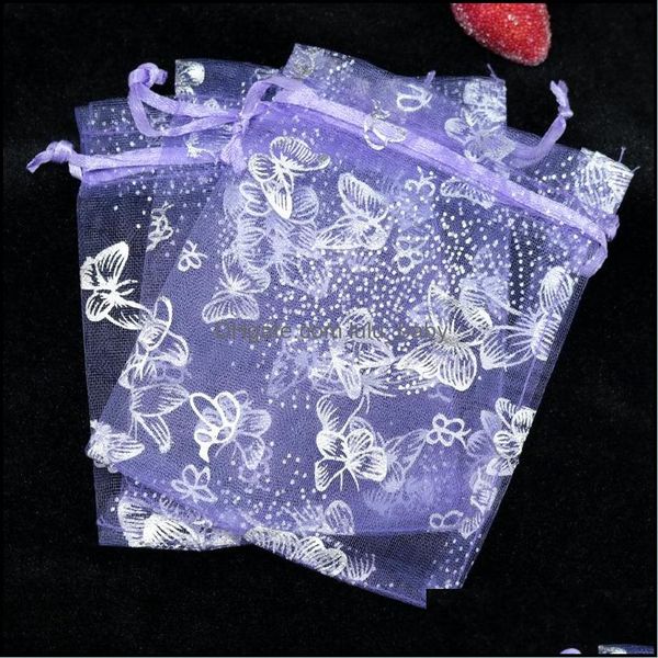 

jewelry pouches bags wholesale 13x18cm christmas wedding voile gift bag butterfly organza jewelry packing dstring pouch bag lulubaby dhdjf, Pink;blue