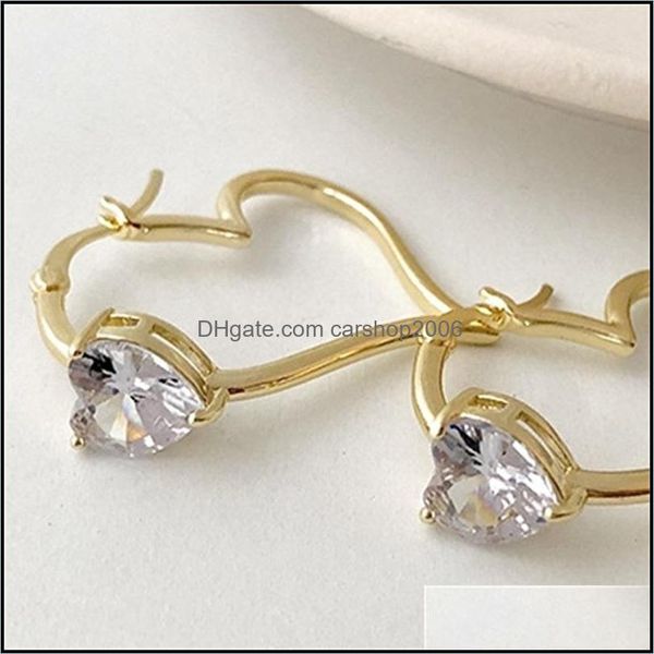 

hoop huggie orgin summer exquisite hollow out love heart hoop earings for women minimalist gold rhinestone party gifts jewelry whole dhwdh, Golden;silver