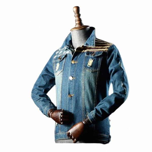 

men's jackets men's jackets 2021 indoor distressed hole ripped denim jacket men vintage slim fit student teenagers coat retro moto, Black;brown