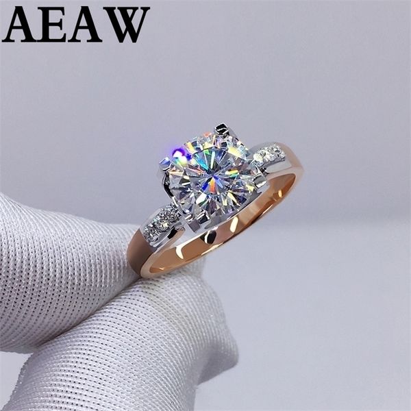 

solitaire ring wedding rings 1carat 100% diamond ring genuine 18k 750 yellow gold white d color 220829, Golden;silver
