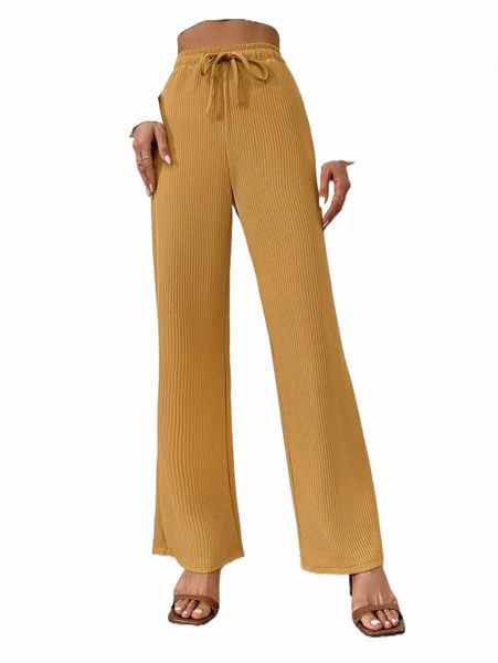 

women's pants & capris drawstring waist wide leg pants h6gh#, Black;white