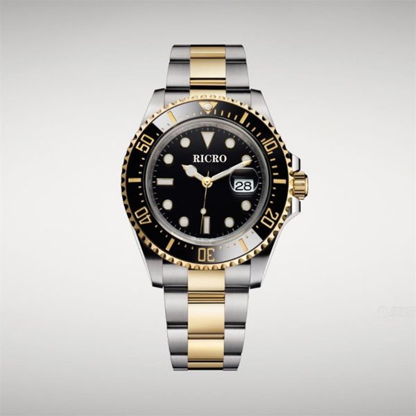 

automatic mechanical men's watch dial 43 mm luminous feature calendar ceramic ring mouth leisure sports2383, Slivery;brown