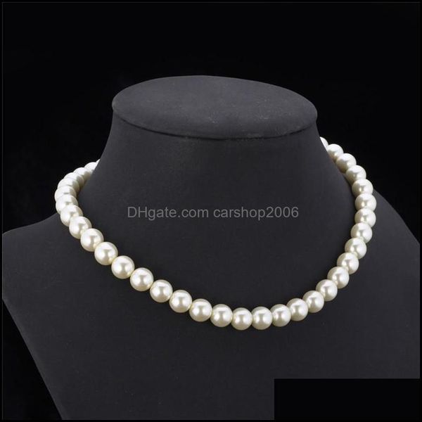 

beaded necklaces synthetic pearl necklace for women trendy resizable luxury white/black beaded necklaces 600 k2 drop del dhvxi, Silver