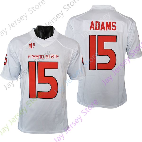 

fresno state football jersey ncaa college davante adams red white size s-3xl all stitched youth men, Black;red