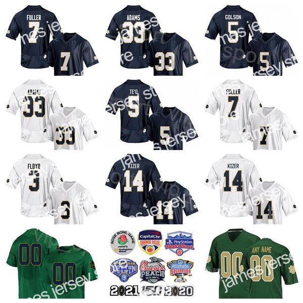 

american college football wear ncaa college football fighting irish 33 josh adams jersey 14 deshone kizer 5 manti teo 5 everett golson 7 wil, Black
