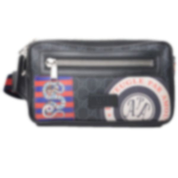 

messenger bags black flower double g chest bag dark checkered men's waist bag