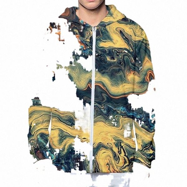 

men's hoodies & sweatshirts men's hoodies & sweatshirts lcfa est golden gradient 3d print hip hop zip hoodie autumn harajuku all-m, Black