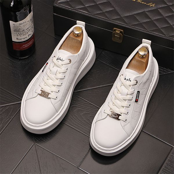 

british designer lace up wedding dress party shoes spring white sewing platform casual pu leather sneakers brand high flat leisure driving w, Black