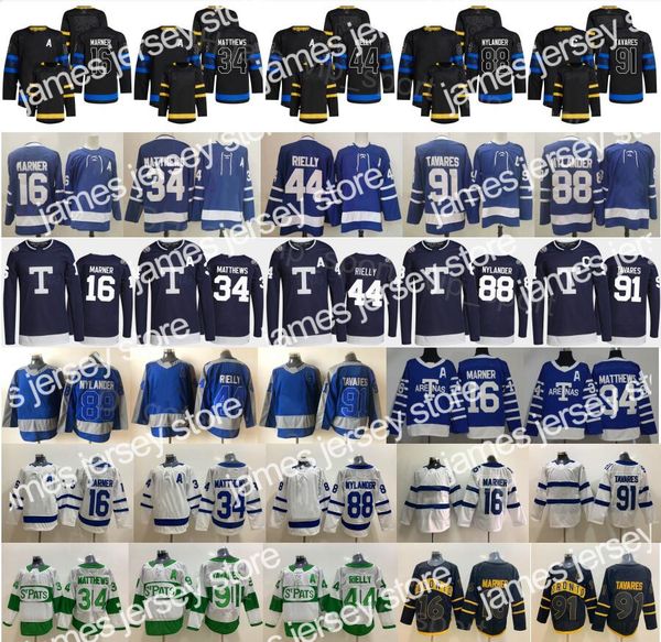 

hockey jerseys 2022 alternate reversible hockey jersey blank 34 auston matthews 16 mitchell marner 88 william nylander john tavares morgan r, Black;red