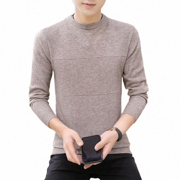 

men's sweaters autumn and winter round neck solid color men's sweater pullover casual warm sweaters h1b1#, White;black