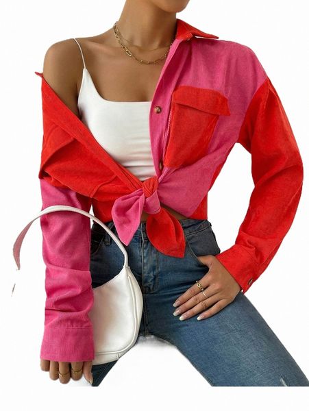 

women's down & parkas two tone drop shoulder flap pockets coat z6zd#, Black