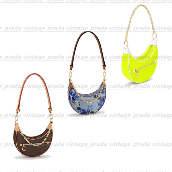 

luxury loop half moon shoulder bag leather pochette clutch m81098 latest handbag designer women's men two shoulder straps handbags tote