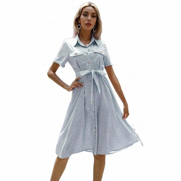 

casual dresses casual dresses easehut turn down collar short sleeve shirt button front belted high waist women dress vestidos summer e1fe#, Black;gray