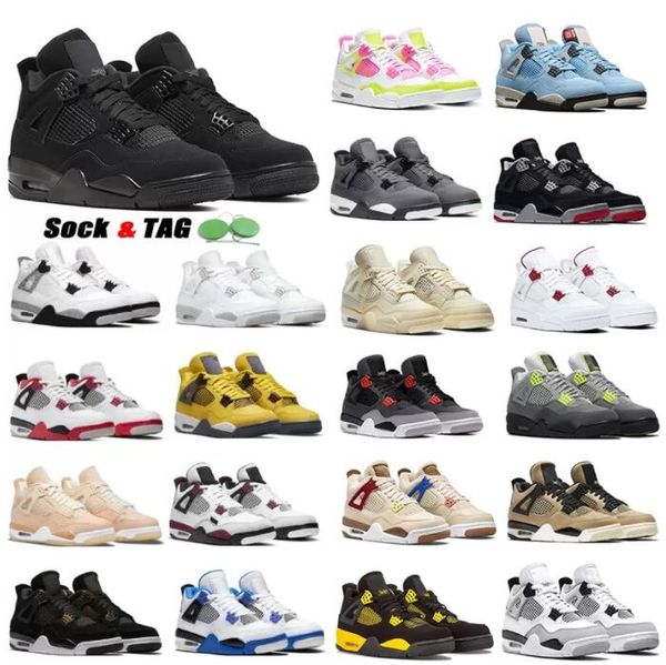 

qualit jumpman 4s men women basketball shoes white oreo black cat red thunder university blue sail metallic purple bred shimmer retro mike t