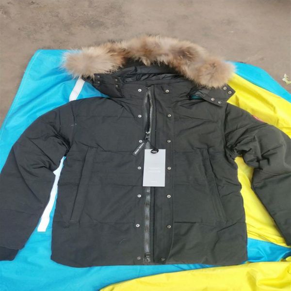 

2023 parka man jassen daunejacke wyndham outwear big hooded fur italy coat winter down jacket276b, Black