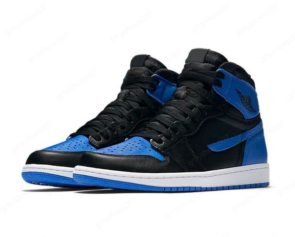 

jumpman 1 high og royal basketball shoes 1s sneakers 555088 007, Black