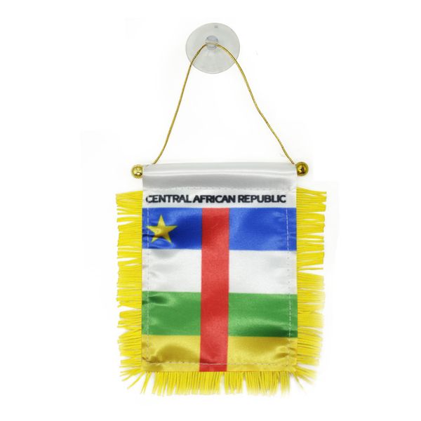 

10x15 cm central african republic flag fringy window hanging flags double sided mini hanging banner with suction cup for home office door de
