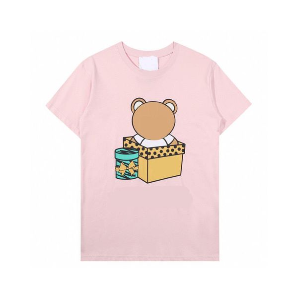 

whole-2021 women designers clothes t shirt ms men movement fashion modern pure cotton bear animal printing with short slee243e, White