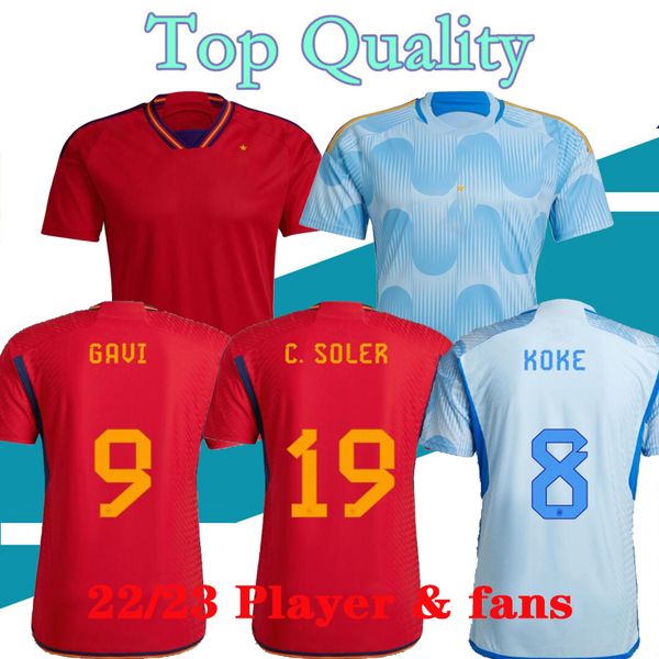 

2022 spain soccer jersey pedri ferran torres morata gavi football shirt ansu fati koke azpilicueta men and kids kits quality, Black;yellow