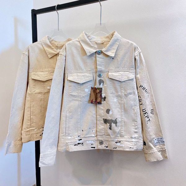 

gdept denim jacket men designer shirt women coat lan graffiti baseball jackets casual coats, Black;brown