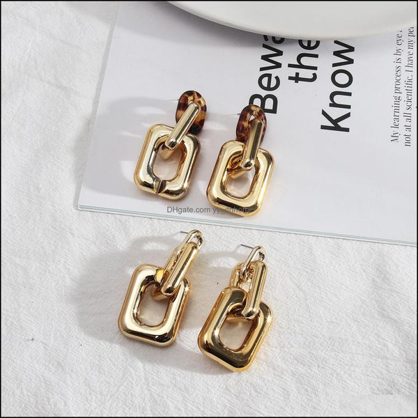 

charm simple inspired metal link chain charms earrings for women dangle earings boutique christmas gifts drop delivery 2021 jewelry dh dhl6g, Golden