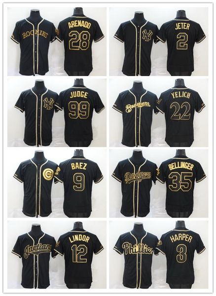 

baseball jerseydiscount judge baez yelich lindor harper altuve altuve 2020 baseball jerseys local online store 4 molina 27 trout 34 or, Black