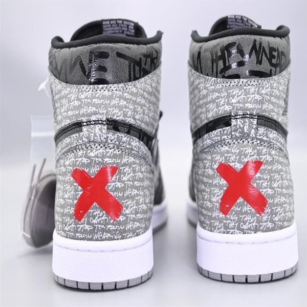 

1 high og rebellionaire men basketball shoes womens 1s black white-particle grey outdoor running sports 555088-036 sneakers with or318n