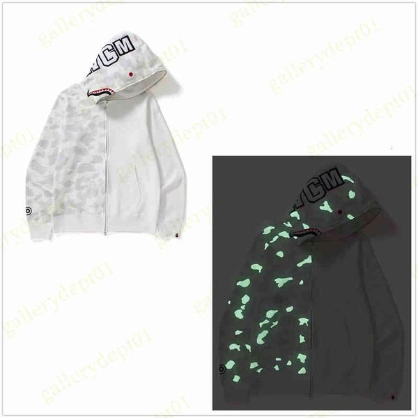

mens shark hoodies designer hoodie womens designer hoodie hoodys tech fleeces digital pixel camouflage color matching luminous sweatshirts, Black
