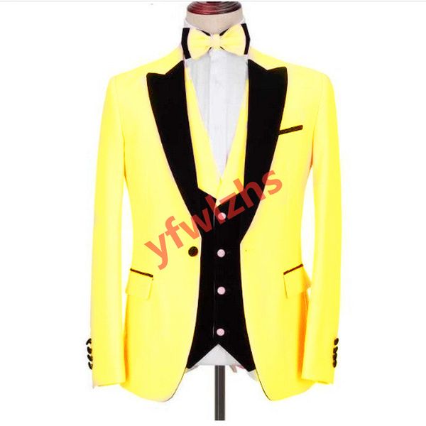 

custom-made groom tuxedos one button men suits peak lapel groomsmen wedding/prom/dinner man blazer jacket pants tie vest m110, Black;gray